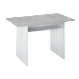 Tavolo allungabile Garland, Tavolo estensibile con apertura a libro, Tavolo consolle ausiliare pieghevole, 120x35h77 cm, Bianco e Cemento