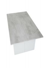 Tavolo allungabile Garland, Tavolo estensibile con apertura a libro, Tavolo consolle ausiliare pieghevole, 120x35h77 cm, Bianco e Cemento