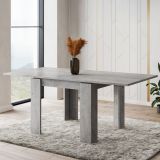 Tavolo Allungabile Grigio Cemento Allungabile Meccanismo Estensione a Libro 180x90x78h cm, Lunghezza Massima 180 cm - Popoli
