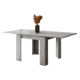 Tavolo Allungabile Grigio Cemento Allungabile Meccanismo Estensione a Libro 180x90x78h cm, Lunghezza Massima 180 cm - Popoli