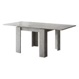 Tavolo Allungabile Grigio Cemento Allungabile Meccanismo Estensione a Libro 180x90x78h cm, Lunghezza Massima 180 cm - Popoli
