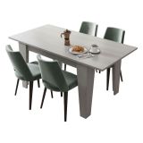 Tavolo Allungabile Grigio Cemento Allungabile Meccanismo Estensione Allunga Centrale 160x80x78h cm, Lunghezza Massima 160 cm - Pizzoli