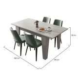 Tavolo Allungabile Grigio Cemento Allungabile Meccanismo Estensione Allunga Centrale 160x80x78h cm, Lunghezza Massima 160 cm - Pizzoli
