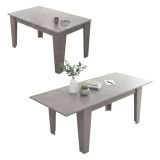 Tavolo Allungabile Grigio Cemento Allungabile Meccanismo Estensione Allunga Centrale 200x88x78h cm, Lunghezza Massima 200 cm - Salmour