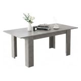 Tavolo Allungabile Grigio Cemento Allungabile Meccanismo Estensione Allunga Centrale 200x90x75h cm, Lunghezza Massima 200 cm - Marene