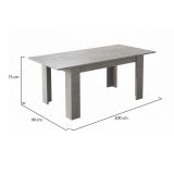 Tavolo Allungabile Grigio Cemento Allungabile Meccanismo Estensione Allunga Centrale 200x90x75h cm, Lunghezza Massima 200 cm - Marene