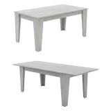 Tavolo Allungabile Grigio Cemento Allungabile Meccanismo Estensione Allunga Centrale 220x88x78h cm, Lunghezza Massima 220 cm - Sassetta