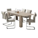 Tavolo Allungabile Grigio Rovere Grigio Allungabile Meccanismo Estensione Allunga Centrale 220x90x75h cm, Lunghezza Massima 220 cm - Campora
