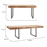 Tavolo allungabile Hadid, 160x90 h77 cm, Marrone e Nero
