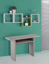 Tavolo allungabile Lavanda, Consolle multiuso allungabile, Tavolo da pranzo con apertura a libro, 100% Made in Italy, 120x70h75 cm, Cemento