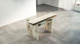 Tavolo allungabile Lavanda, Tavolo da pranzo con apertura a libro, Consolle multiuso allungabile, 100% Made in Italy, 120x70h75 cm, Vintage