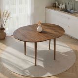 Tavolo Allungabile Marrone Noce 6 Posti Allungabile 100x100x75h cm, Meccanismo Estensione Allunga Centrale - Bee