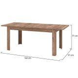 Tavolo Allungabile Marrone Noce 8 Posti Allungabile 160x91x77h cm, Effetto Invecchiato - Colosimi