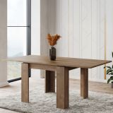 Tavolo Allungabile Marrone Noce Allungabile Meccanismo Estensione a Libro 180x90x78h cm, Lunghezza Massima 180 cm - Popoli