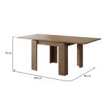 Tavolo Allungabile Marrone Noce Allungabile Meccanismo Estensione a Libro 180x90x78h cm, Lunghezza Massima 180 cm - Popoli