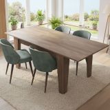 Tavolo Allungabile Marrone Noce Allungabile Meccanismo Estensione Allunga Centrale 200x88x78h cm, Lunghezza Massima 200 cm - Salmour