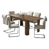 Tavolo Allungabile Marrone Noce Allungabile Meccanismo Estensione Allunga Centrale 220x90x75h cm, Lunghezza Massima 220 cm - Campora