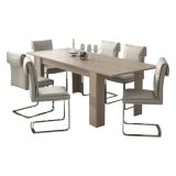 Tavolo Allungabile Marrone Olmo Allungabile Meccanismo Estensione Allunga Centrale 220x90x75h cm, Lunghezza Massima 220 cm - Campora