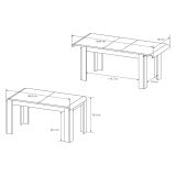 Tavolo Allungabile Marrone Rovere 8 Posti Allungabile 115x80x76h cm, Angoli Arrotondati - Kasano