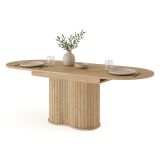 Tavolo Allungabile Marrone Rovere 8 Posti Allungabile 180x90x76h cm, Meccanismo Estensione Allunga Centrale - Kasota