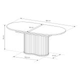 Tavolo Allungabile Marrone Rovere 8 Posti Allungabile 180x90x76h cm, Meccanismo Estensione Allunga Centrale - Kasota