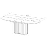 Tavolo Allungabile Marrone Rovere 8 Posti Allungabile 180x90x76h cm, Meccanismo Estensione Allunga Centrale - Kasota