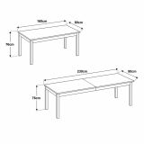 Tavolo Allungabile Marrone Rovere Nodi 12 Posti Allungabile 160x80x76h cm, Meccanismo Estensione Allunga Centrale - Lireli