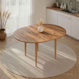 Tavolo Allungabile Marrone Rovere Nodi 6 Posti Allungabile 100x100x75h cm, Meccanismo Estensione Allunga Centrale - Bee