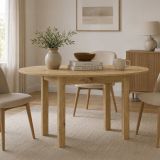 Tavolo Allungabile Marrone Rovere Nodi 6 Posti Allungabile 100x80x76h cm, Meccanismo Estensione Allunga Centrale - Liriteda