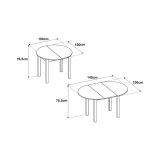 Tavolo Allungabile Marrone Rovere Nodi 6 Posti Allungabile 100x80x76h cm, Meccanismo Estensione Allunga Centrale - Liriteda