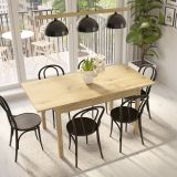 Tavolo Allungabile Marrone Rovere Nodi 8 Posti Allungabile 120x80x76h cm, Meccanismo Estensione Allunga Centrale - Lirelaba