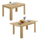 Tavolo Allungabile Marrone Rovere Nodi 8 Posti Allungabile 190x90x77h cm, Meccanismo Estensione Allunga Centrale - Dencio