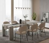 Tavolo allungabile Martino, Consolle allungabile fino a 12 posti, Tavolo con portallunghe, 100% Made in Italy, cm 51-300x90h77, Cemento