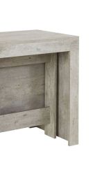 Tavolo allungabile Martino, Consolle allungabile fino a 12 posti, Tavolo con portallunghe, 100% Made in Italy, cm 51-300x90h77, Cemento