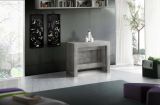 Tavolo allungabile Martino, Consolle allungabile fino a 12 posti, Tavolo con portallunghe, 100% Made in Italy, cm 51-300x90h77, Marmo grigio