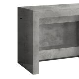 Tavolo allungabile Martino, Consolle allungabile fino a 12 posti, Tavolo con portallunghe, 100% Made in Italy, cm 51-300x90h77, Marmo grigio