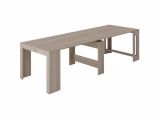 Tavolo allungabile Martino, Consolle allungabile fino a 12 posti, Tavolo con portallunghe, 100% Made in Italy, cm 51-300x90h77, Olmo perla