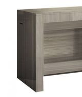 Tavolo allungabile Martino, Consolle allungabile fino a 12 posti, Tavolo con portallunghe, 100% Made in Italy, cm 51-300x90h77, Olmo perla