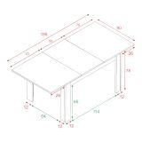 Tavolo allungabile Midland, Consolle estensibile per sala da pranzo, Tavolo apribile da cucina con prolunga, 140-190x90h78 cm, Rovere e Bianco