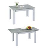 Tavolo allungabile minimal 6-8 posti 140-190x90cm cemento e bianco - Abudula