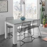 Tavolo allungabile minimal 6-8 posti 140-190x90cm cemento e bianco - Abudula