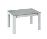Tavolo allungabile minimal 6-8 posti 140-190x90cm cemento e bianco - Abudula