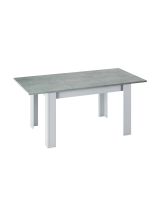 Tavolo allungabile minimal 6-8 posti 140-190x90cm cemento e bianco - Abudula