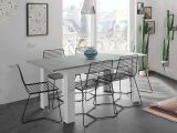 Tavolo allungabile minimal 6-8 posti 140-190x90cm cemento e bianco - Abudula