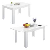 Tavolo allungabile moderno 6-8 posti 140-190x90cm bianco lucido - Dencio