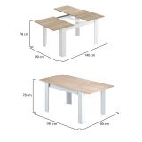 Tavolo allungabile moderno 6-8 posti 140-190x90cm rovere e bianco - Abudula