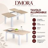 Tavolo allungabile moderno 6-8 posti 140-190x90cm rovere e bianco - Abudula
