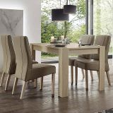 Tavolo allungabile Monticolo, Consolle con allunghe, Tavolo da pranzo multiuso, Ripiano estensibile da cucina, Made in Italy, 137x90 h79 cm, Rovere