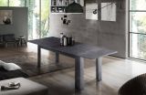 Tavolo allungabile Nanni, Consolle allungabile fino a 10 posti, Consolle estensibile 100% Made in Italy, cm 140-190x90h75, Ardesia