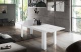 Tavolo allungabile Nanni, Consolle allungabile fino a 10 posti, Consolle estensibile 100% Made in Italy, cm 140-190x90h75, Bianco lucido